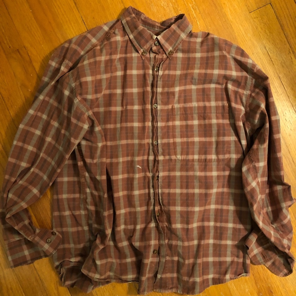 Cabela’s Beige and Orange Flannel